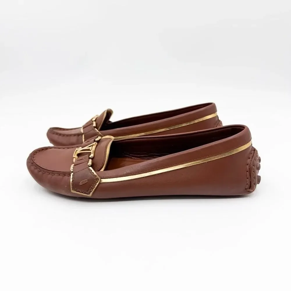 Louis Vuitton LV Loafers Leather Moccasins Flats EU 37 US 7